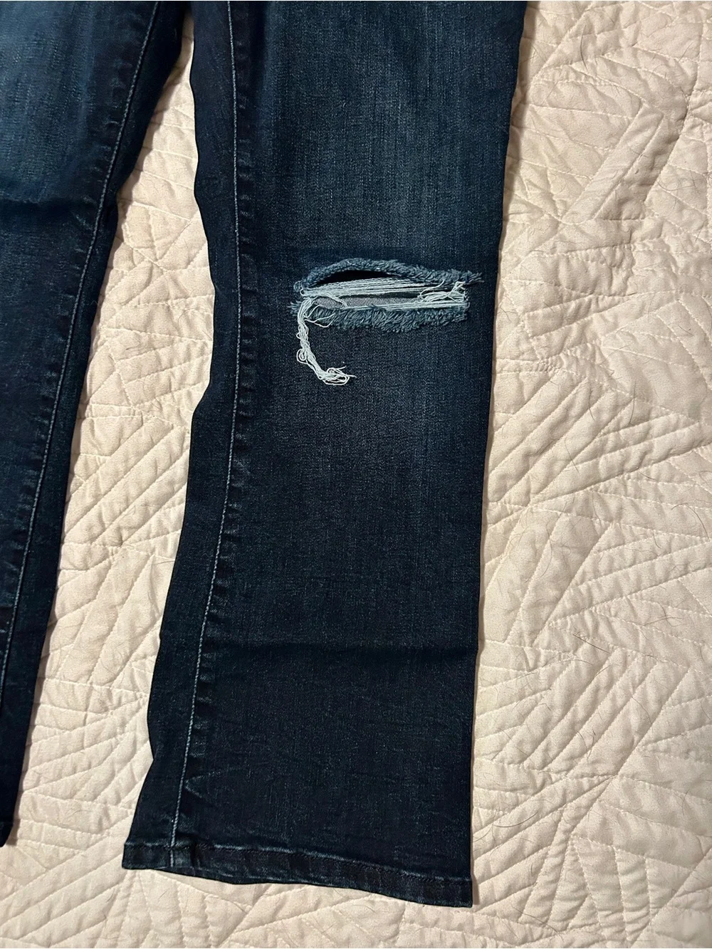 Banana Republic Mid Rise Crop Flare Dark Denim Distressed Jeans